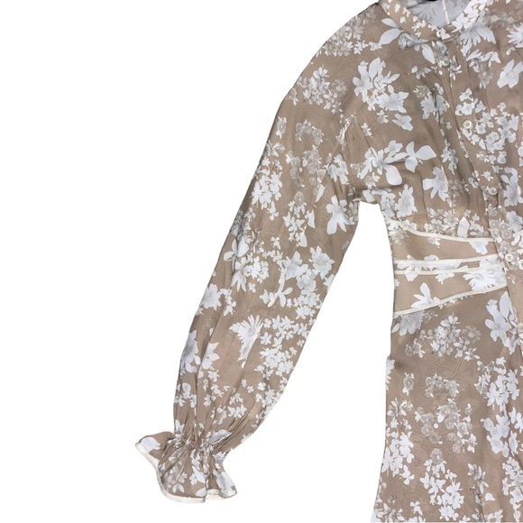 LAST CALL! DSQUARED2 Women’s Brown & Cream Floral Patterned Dress Size 40 - Picture 10 of 14